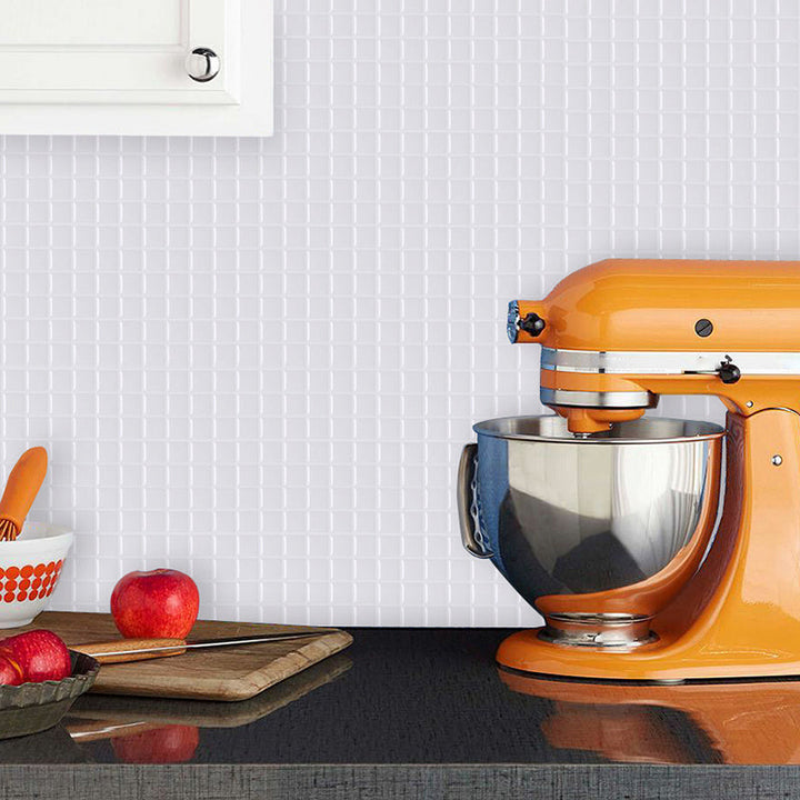 Lisslune | Peel-and-Stick Tile Square Stain-Resistant Mosaic Peel-and-Stick Tile for the Kitchen