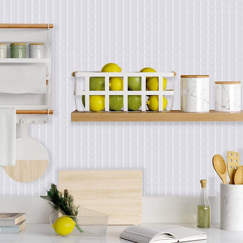 Lisslune | Peel-and-Stick Tile Square Stain-Resistant Mosaic Peel-and-Stick Tile for the Kitchen