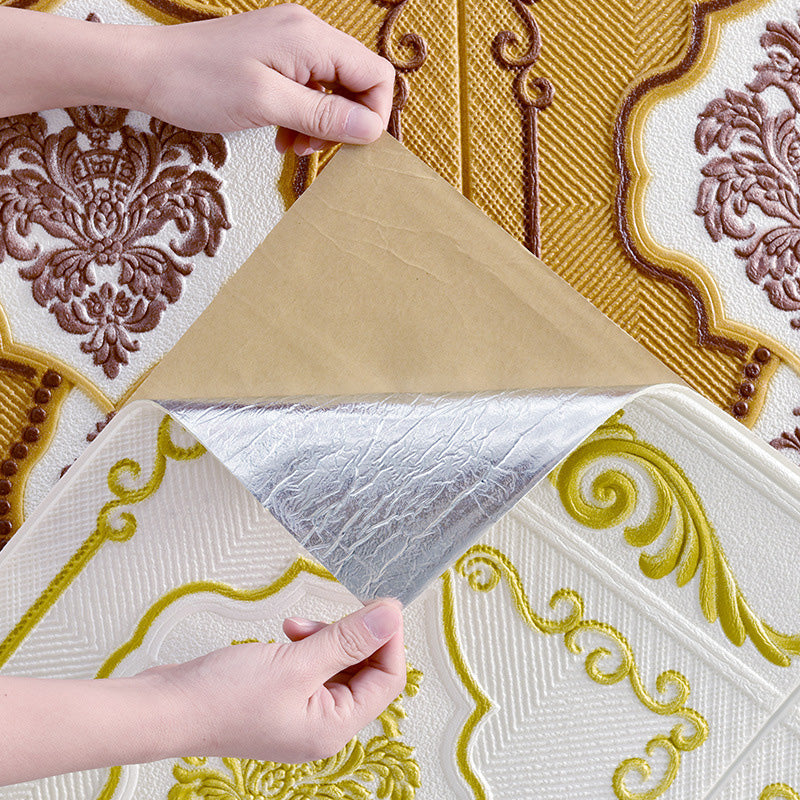 Lisslune | 3D embossed wall panel Glam style waterproof wall panel for the living room