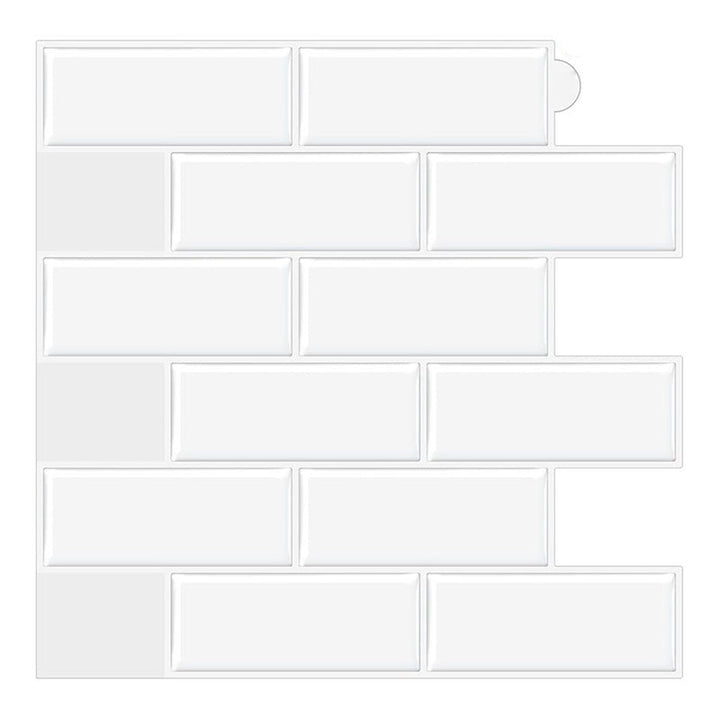 Lisslune | Tile Peel & Stick Rectangle Waterproof Solid Plastic Peel & Stick Subway Tile for Shower