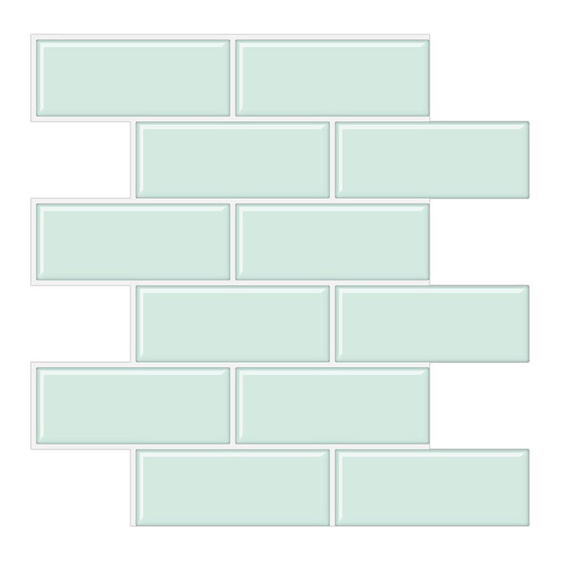 Lisslune | Tile Peel & Stick Rectangle Waterproof Solid Plastic Peel & Stick Subway Tile for Shower
