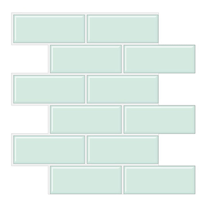 Lisslune | Tile Peel & Stick Rectangle Waterproof Solid Plastic Peel & Stick Subway Tile for Shower
