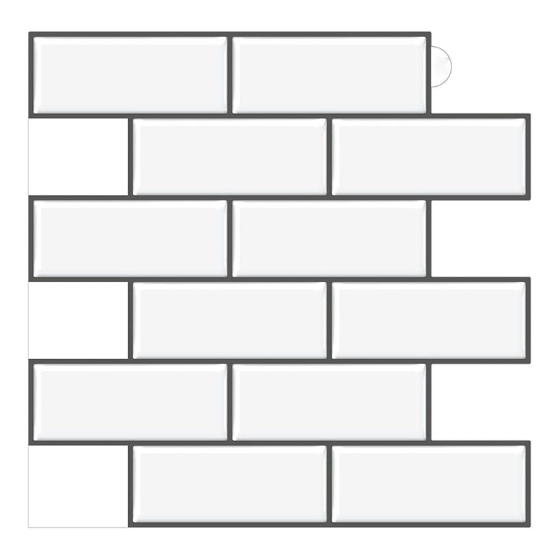 Lisslune | Tile Peel & Stick Rectangle Waterproof Solid Plastic Peel & Stick Subway Tile for Shower