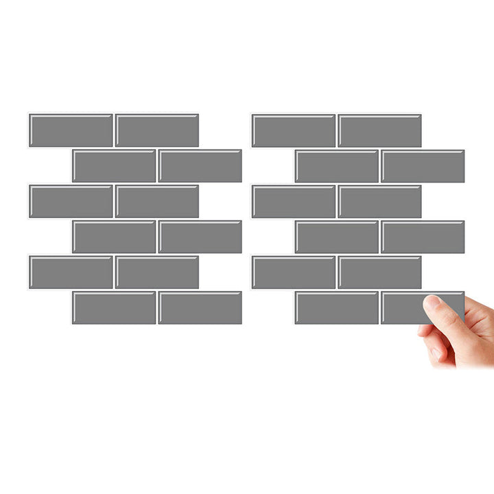 Lisslune | Tile Peel & Stick Rectangle Waterproof Solid Plastic Peel & Stick Subway Tile for Shower