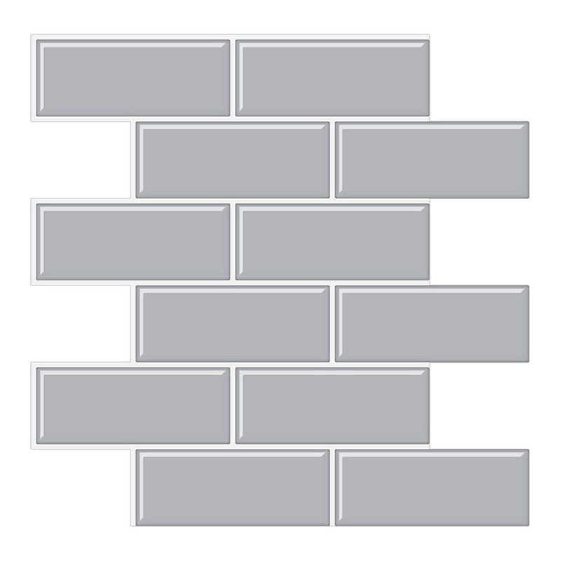 Lisslune | Tile Peel & Stick Rectangle Waterproof Solid Plastic Peel & Stick Subway Tile for Shower