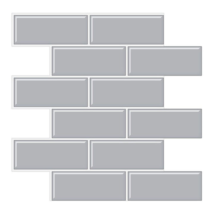 Lisslune | Tile Peel & Stick Rectangle Waterproof Solid Plastic Peel & Stick Subway Tile for Shower