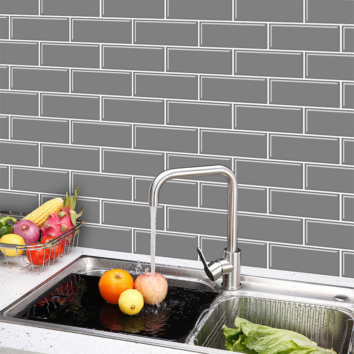 Lisslune | Tile Peel & Stick Rectangle Waterproof Solid Plastic Peel & Stick Subway Tile for Shower