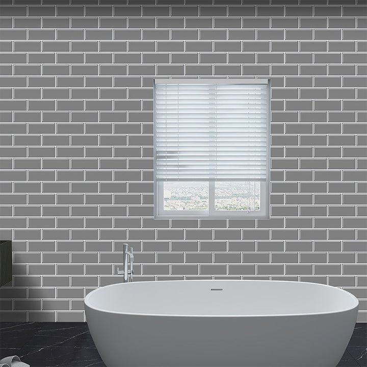 Lisslune | Tile Peel & Stick Rectangle Waterproof Solid Plastic Peel & Stick Subway Tile for Shower