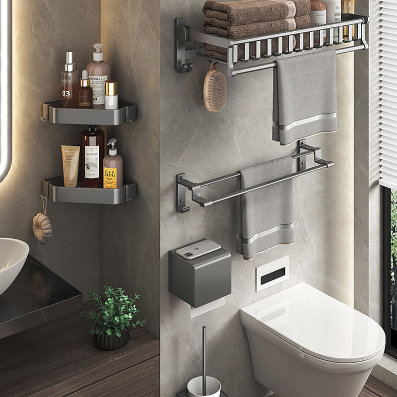 Lisslune | Modern gray aluminum bathroom accessory set