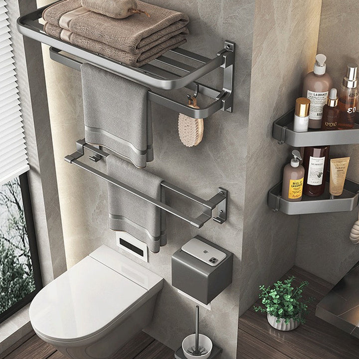 Lisslune | Modern gray aluminum bathroom accessories set