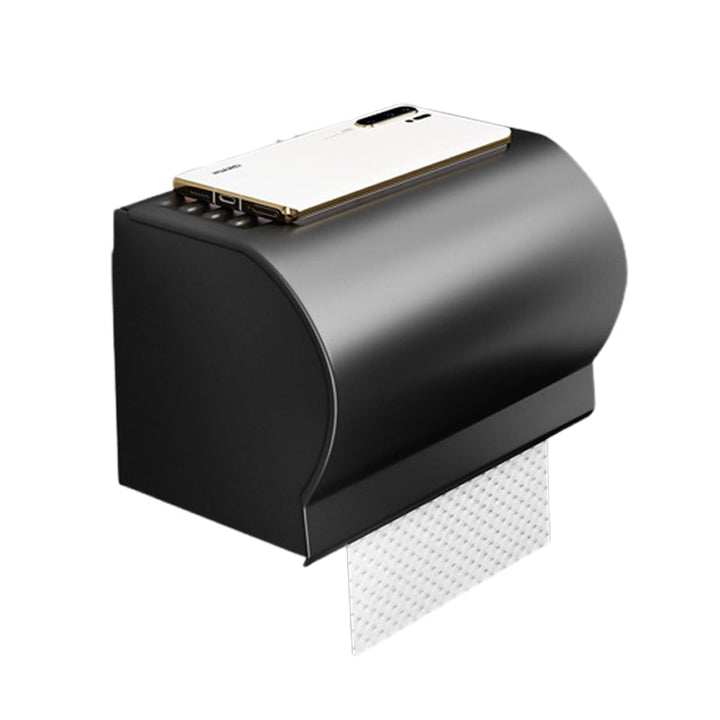 Lisslune | Matt Black 2-piece modern bathroom accessories as a single item or as a set with bath shelf