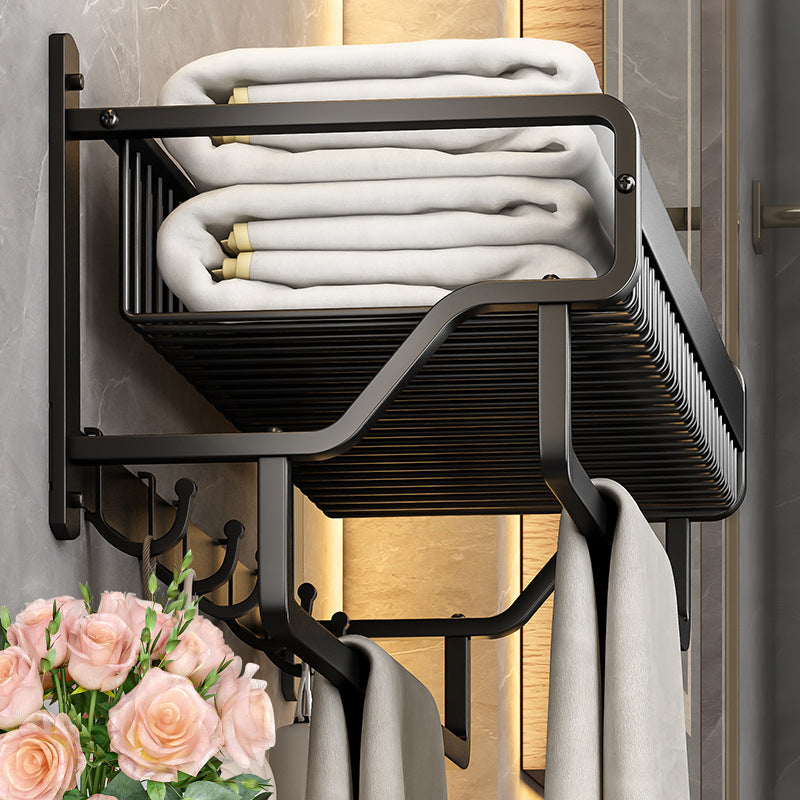 Lisslune | Matt Black 2-piece modern bathroom accessories as a single item or as a set with bath shelf