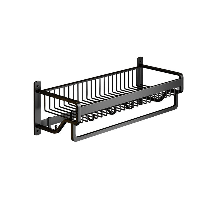Lisslune | Matt Black 2-piece modern bathroom accessories as a single item or as a set with bath shelf