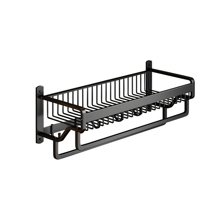 Lisslune | Matt Black 2-piece modern bathroom accessories as a single item or as a set with bath shelf