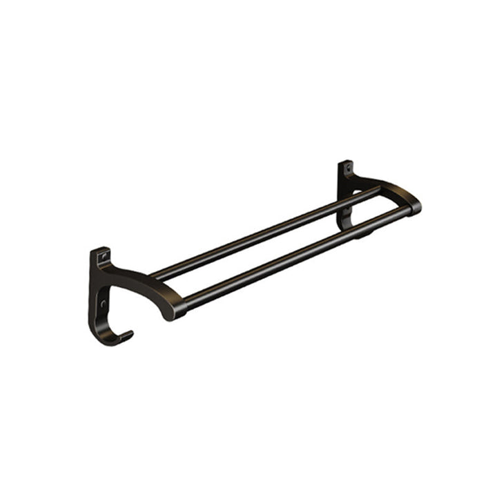 Lisslune | Matt Black 2-piece modern bathroom accessories as a single item or as a set with bath shelf