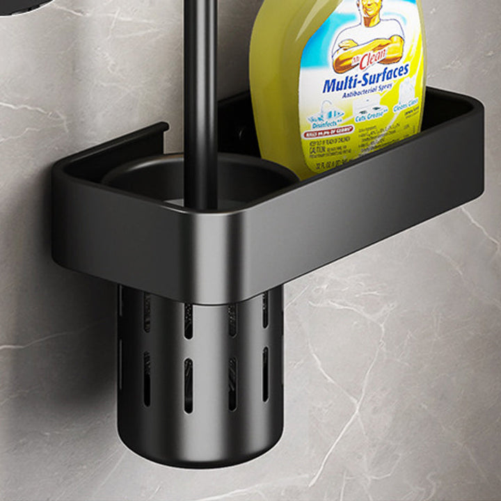 Lisslune | Matt Black 2-piece modern bathroom accessories as a single item or as a set with bath shelf