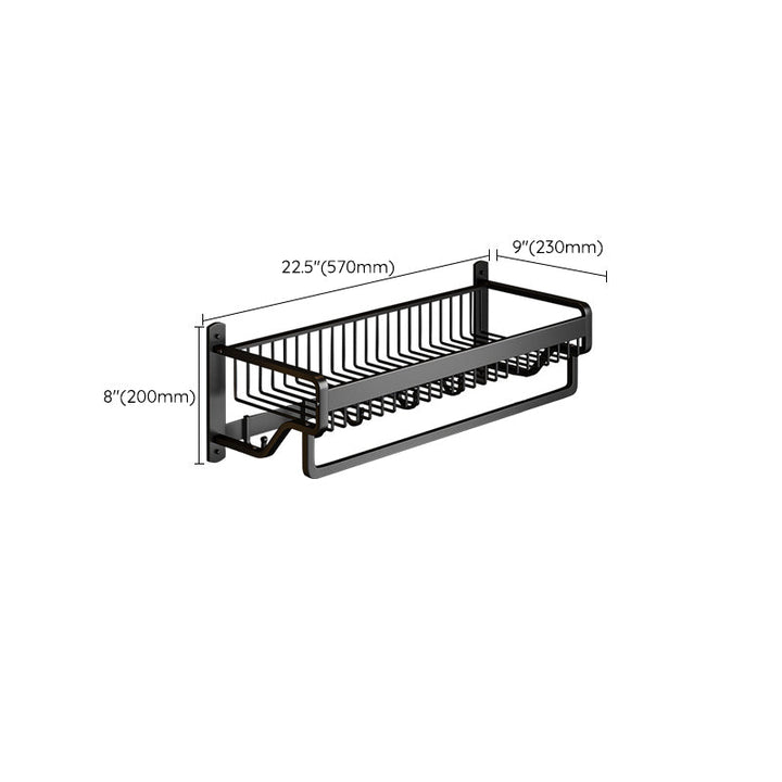 Lisslune | Matt Black 2-piece modern bathroom accessories as a single item or as a set with bath shelf