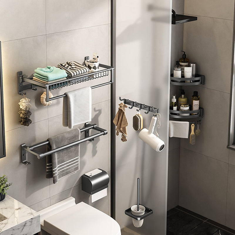 Lisslune | Gray bathroom accessories as a single item or as a set with towel holder/bathroom shelf/robe hooks