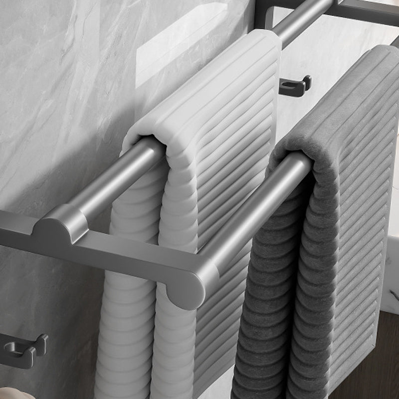 Lisslune | Gray bathroom accessories as a single item or as a set with towel holder/bathroom shelf/robe hooks