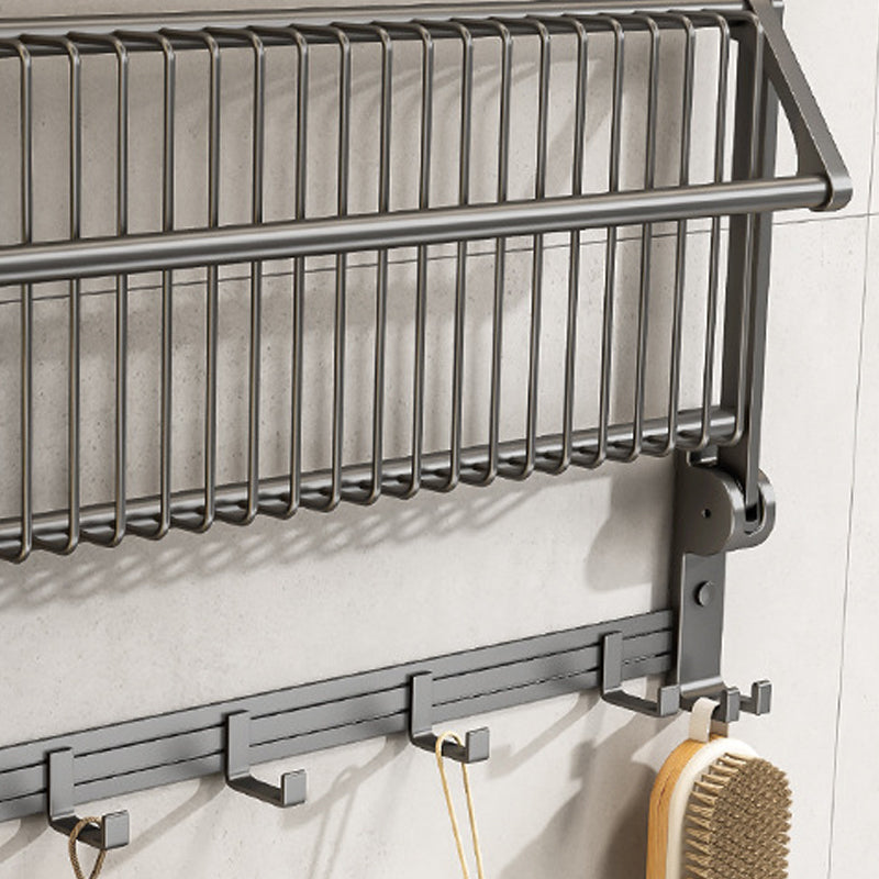 Lisslune | Gray bathroom accessories as a single item or as a set with towel holder/bathroom shelf/robe hooks