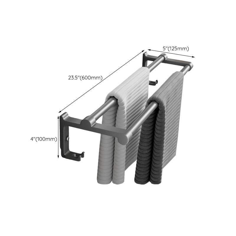 Lisslune | Gray bathroom accessories as a single item or as a set with towel holder/bathroom shelf/robe hooks