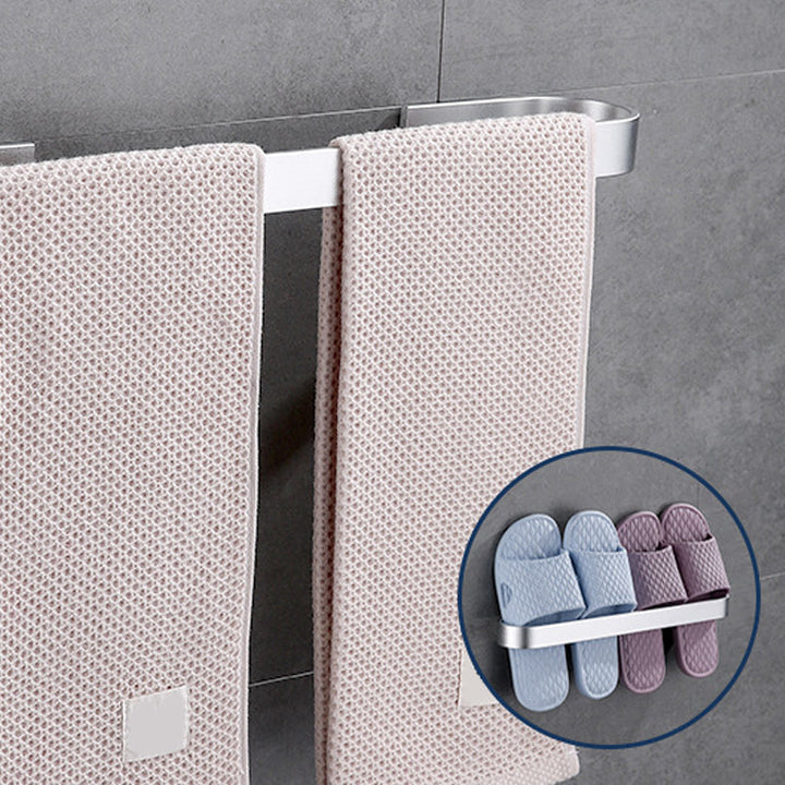 Lisslune | Contemporary 2-piece Bathroom Accessory Set Aluminum Stainless Steel Towel Bar