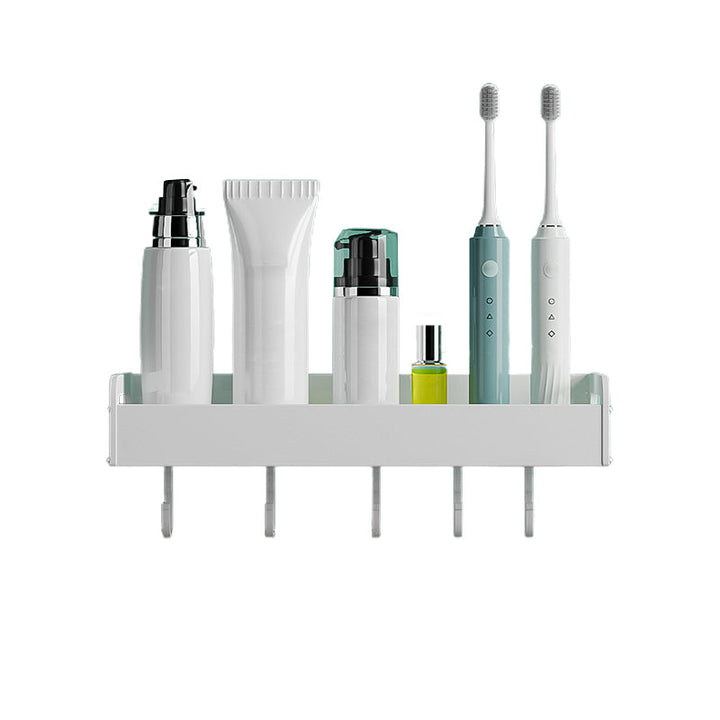 Lisslune | 2-piece modern bathroom accessory set White rectangular wall shelf