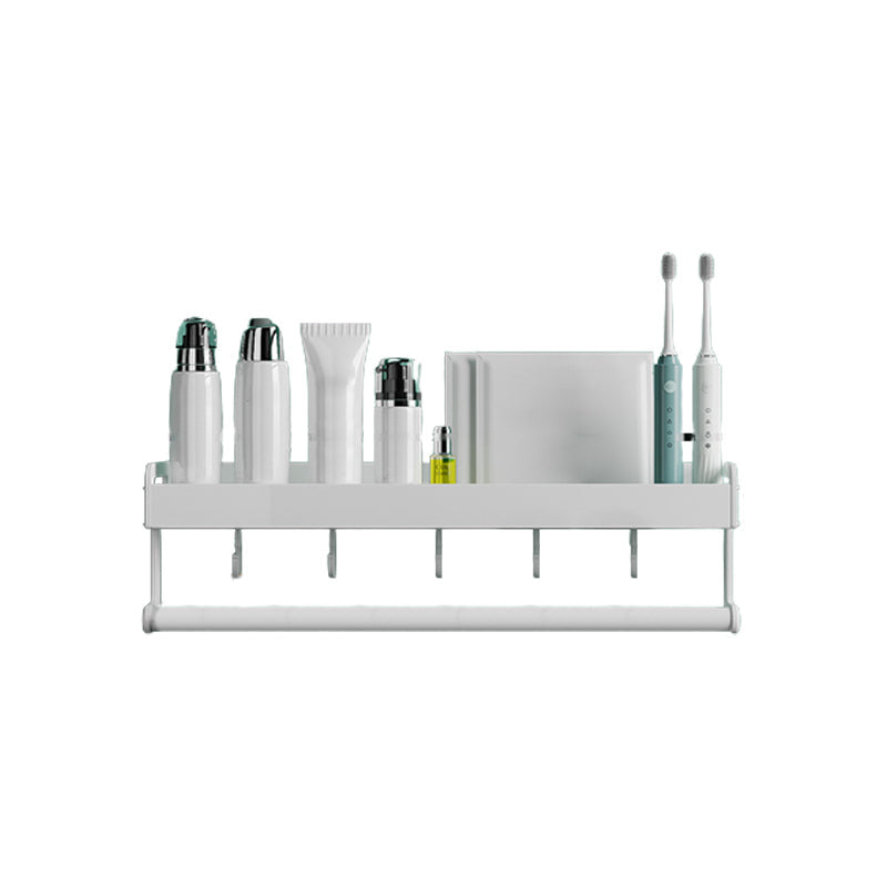 Lisslune | 2-piece modern bathroom accessory set White rectangular wall shelf