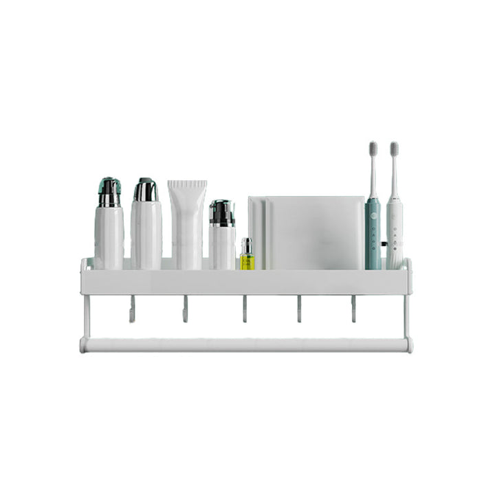 Lisslune | 2-piece modern bathroom accessory set White rectangular wall shelf