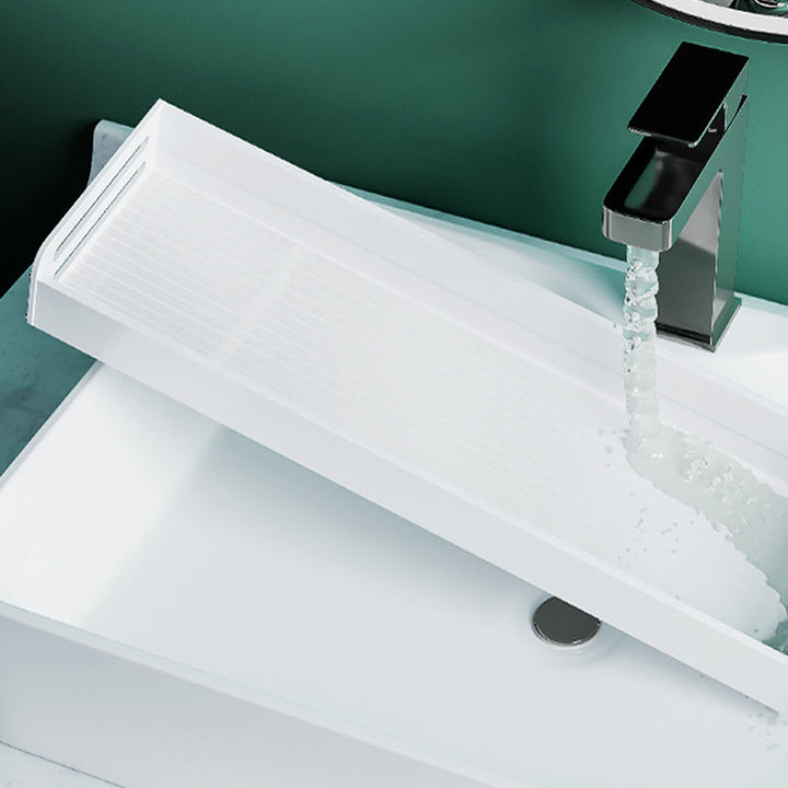 Lisslune | 2-piece modern bathroom accessory set White rectangular wall shelf