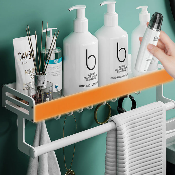 Lisslune | 2-piece modern bathroom accessory set White rectangular wall shelf