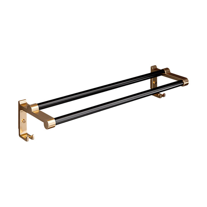 Lisslune | Black and Brass Bathroom Hardware Set Modern Stainless Steel Bathroom Shelf/Towel Holder/Paper Holder