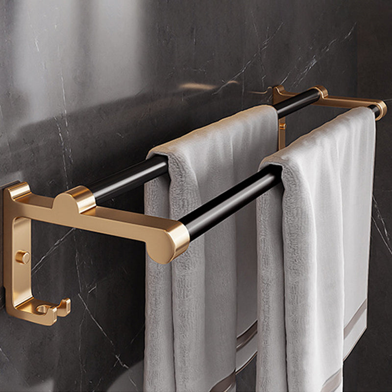 Lisslune | Black and Brass Bathroom Hardware Set Modern Stainless Steel Bathroom Shelf/Towel Holder/Paper Holder