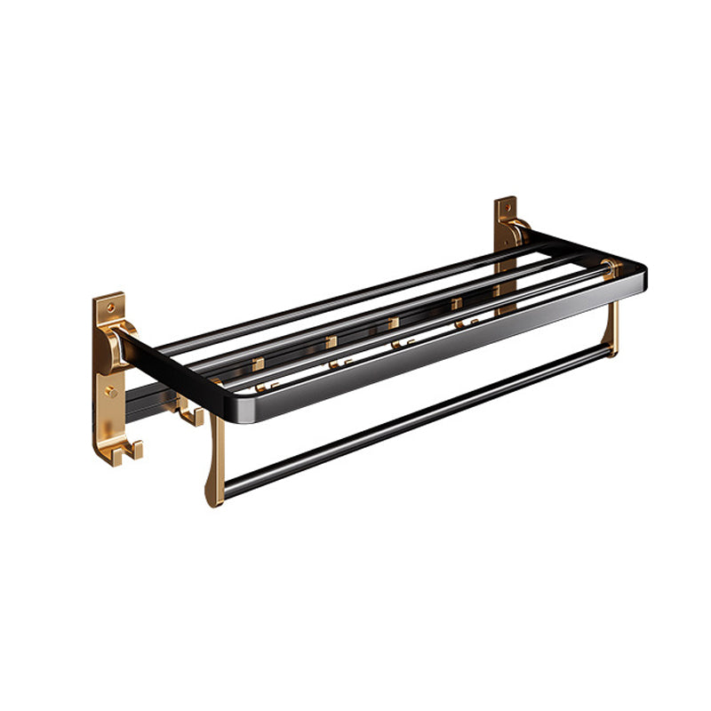 Lisslune | Black and Brass Bathroom Hardware Set Modern Stainless Steel Bathroom Shelf/Towel Holder/Paper Holder