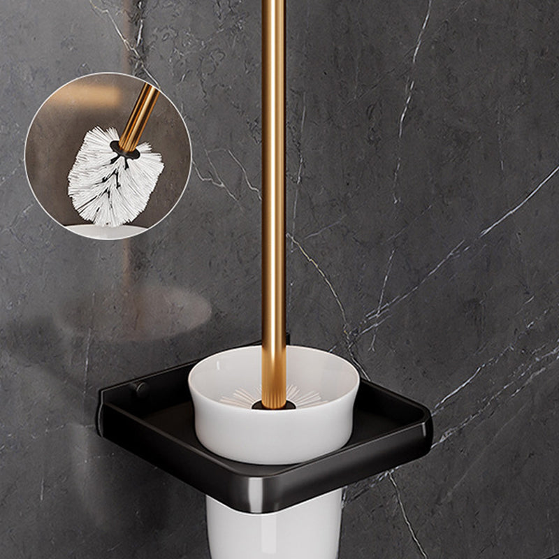 Lisslune | Black and Brass Bathroom Hardware Set Modern Stainless Steel Bathroom Shelf/Towel Holder/Paper Holder