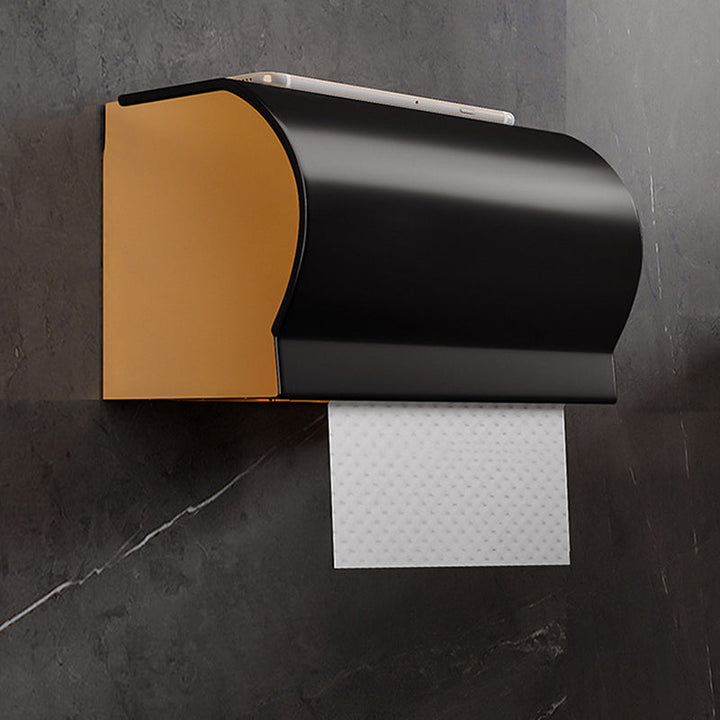 Lisslune | Black and Brass Bathroom Hardware Set Modern Stainless Steel Bathroom Shelf/Towel Holder/Paper Holder