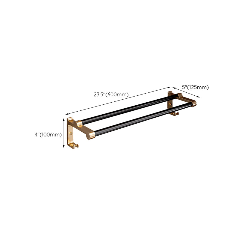 Lisslune | Black and Brass Bathroom Hardware Set Modern Stainless Steel Bathroom Shelf/Towel Holder/Paper Holder