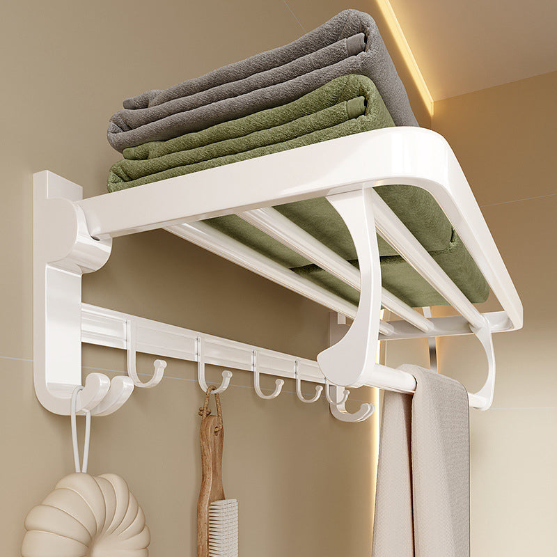 Lisslune | White Bathroom Accessories Set Contemporary Aluminum Bathroom Accessories Kit with Towel Rail
