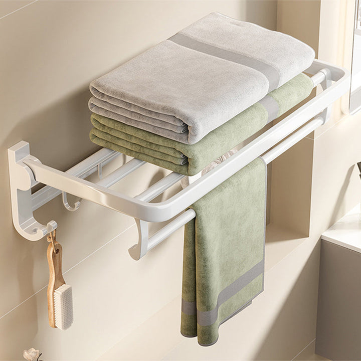 Lisslune | White Bathroom Accessories Set Contemporary Aluminum Bathroom Accessories Kit with Towel Rail