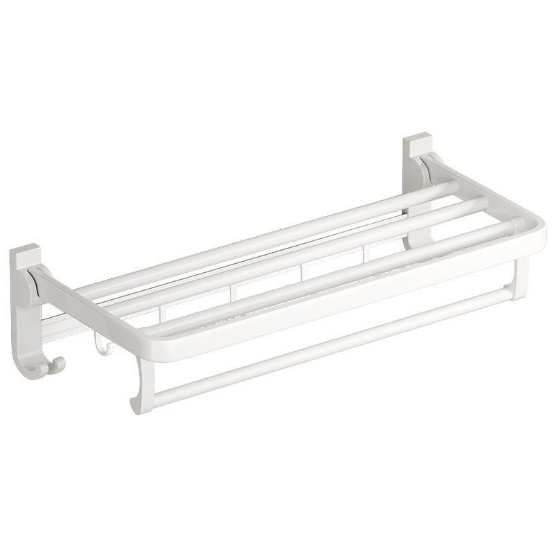 Lisslune | White Bathroom Accessories Set Contemporary Aluminum Bathroom Accessories Kit with Towel Rail