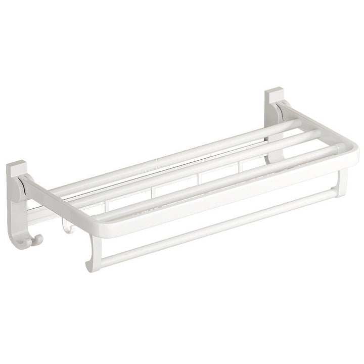 Lisslune | White Bathroom Accessories Set Contemporary Aluminum Bathroom Accessories Kit with Towel Rail