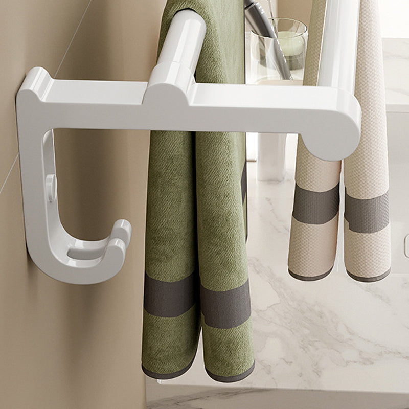 Lisslune | White Bathroom Accessories Set Contemporary Aluminum Bathroom Accessories Kit with Towel Rail