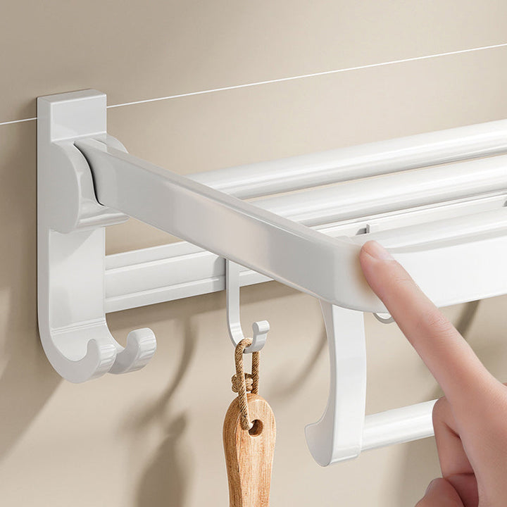 Lisslune | White Bathroom Accessories Set Contemporary Aluminum Bathroom Accessories Kit with Towel Rail