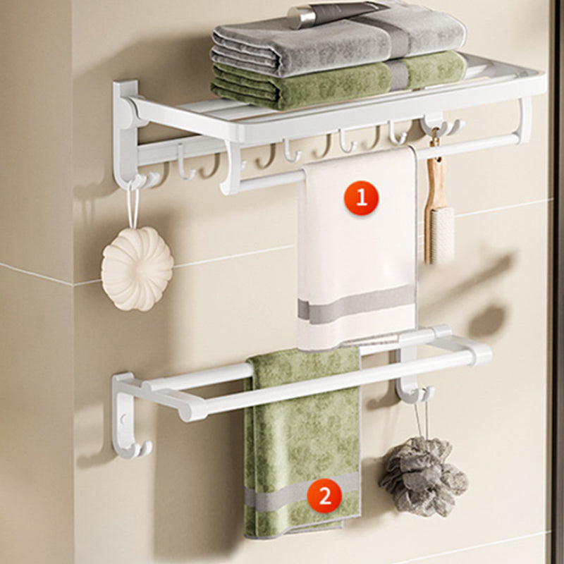 Lisslune | White Bathroom Accessories Set Contemporary Aluminum Bathroom Accessories Kit with Towel Rail