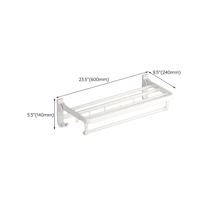 Lisslune | White Bathroom Accessories Set Contemporary Aluminum Bathroom Accessories Kit with Towel Rail