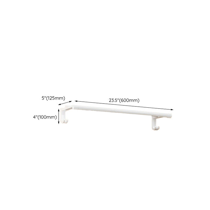 Lisslune | White Bathroom Accessories Set Contemporary Aluminum Bathroom Accessories Kit with Towel Rail