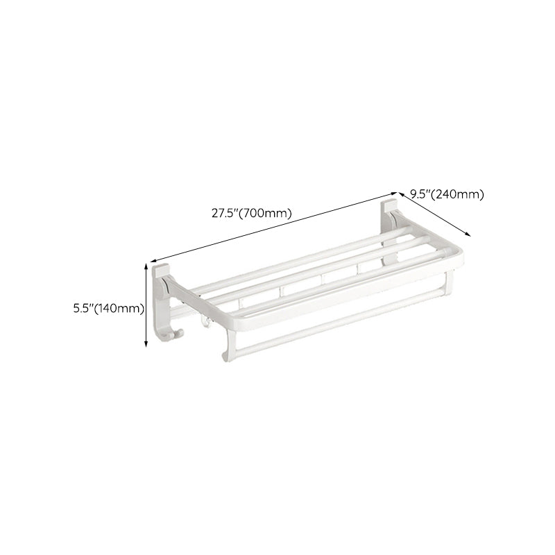 Lisslune | White Bathroom Accessories Set Contemporary Aluminum Bathroom Accessories Kit with Towel Rail