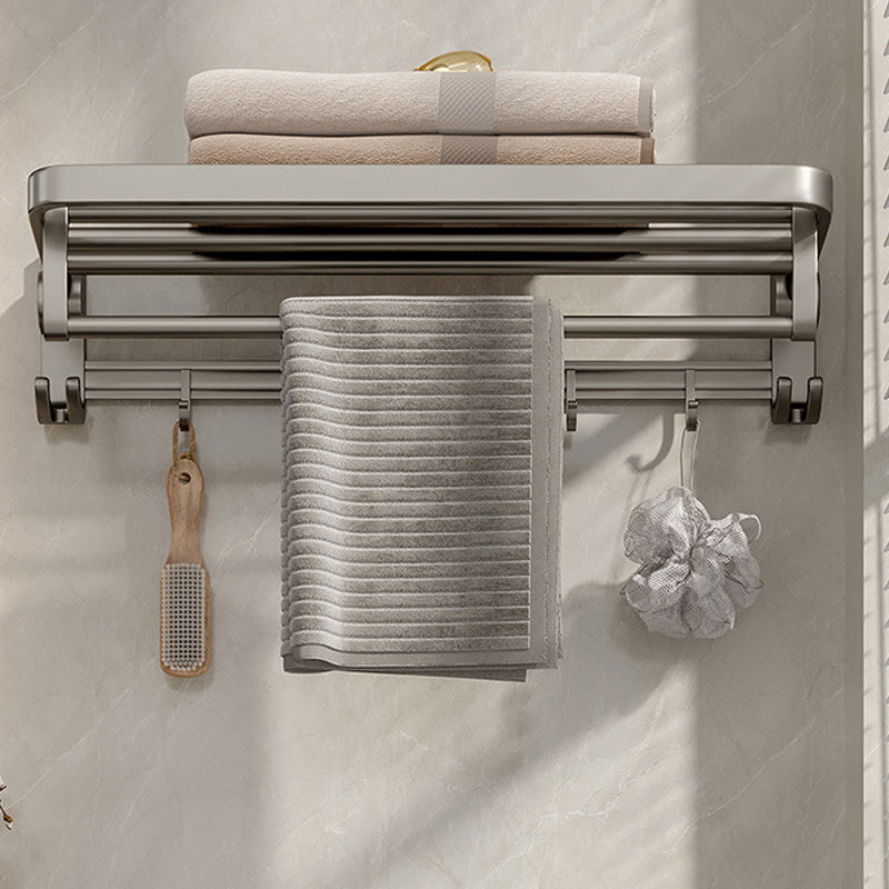 Lisslune | Modern Bathroom Accessories Set in Gray with Bathroom Shelf/Towel Holder/Bathrobe Hook & Paper Holder