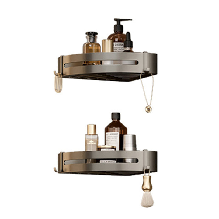Lisslune | Modern Bathroom Accessories Set in Gray with Bathroom Shelf/Towel Holder/Bathrobe Hook & Paper Holder