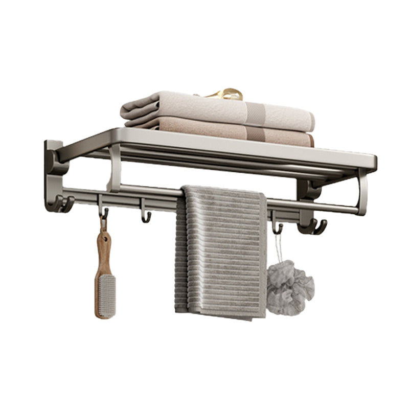Lisslune | Modern Bathroom Accessories Set in Gray with Bathroom Shelf/Towel Holder/Bathrobe Hook & Paper Holder